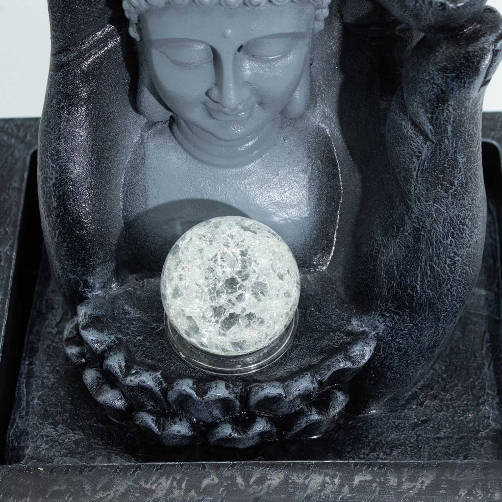 Fontaine d’intérieur de table 20 x 25 x 35 cm – Main de Bouddha & tête de Bouddha