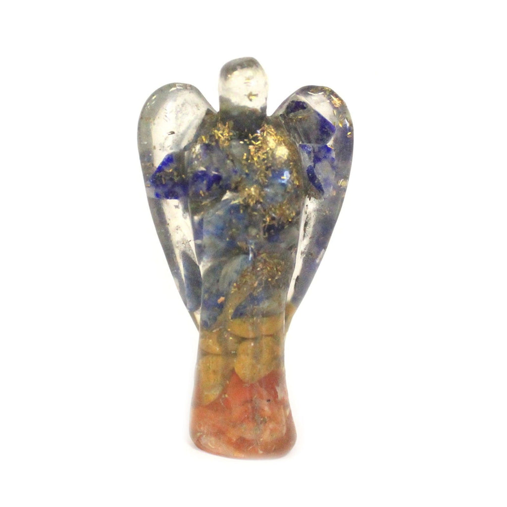 Apportez une touche protectrice et inspirante à votre intérieur avec cet ange en orgonite de 50 mm, enrichi d’éclats de pierres et de cuivre. Compact, symbolique et décoratif, il trouve facilement sa place sur un autel, un bureau, une table de chevet ou dans un coin méditation.