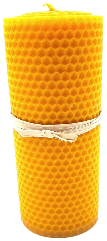 Bougie cire d’abeille 100 % naturelle 15 x 6 cm