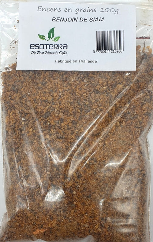 Résine naturelle de Benjoin de Siam ESOTERRA, concassée, en lot de 100 g. Provenance Laos.