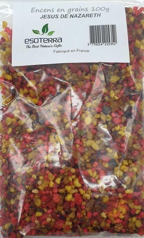 Résine naturelle Jésus de Nazareth ESOTERRA, concassée et emballée en lot de 100 g. Une résine à brûler provenant de France.