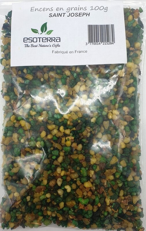 Résine naturelle Saint Joseph ESOTERRA, concassée, emballée en lot de 100 g. Une résine à brûler provenant de France.