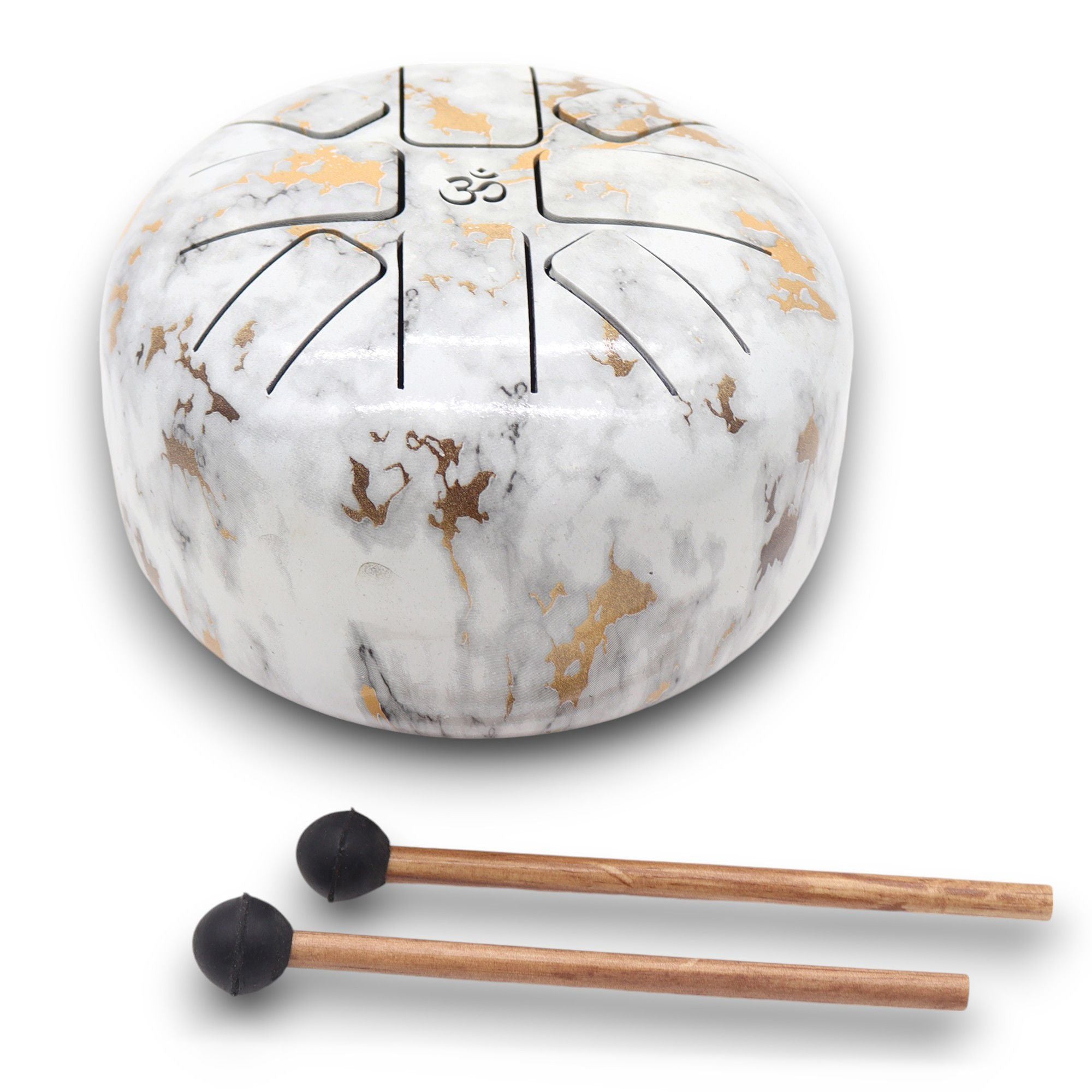 Steel Tongue Happy Drum marbré en Acier – 17 x 13 cm avec baguettes, facile à jouer même sans expérience musicale, idéal comme cadeau spirituel.