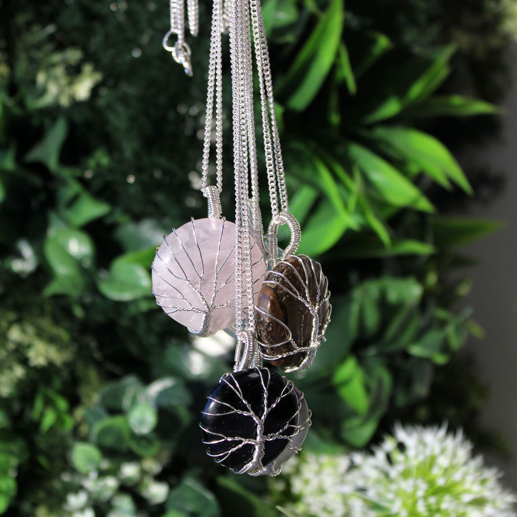 Collier arbre de vie améthyste finition argentée
