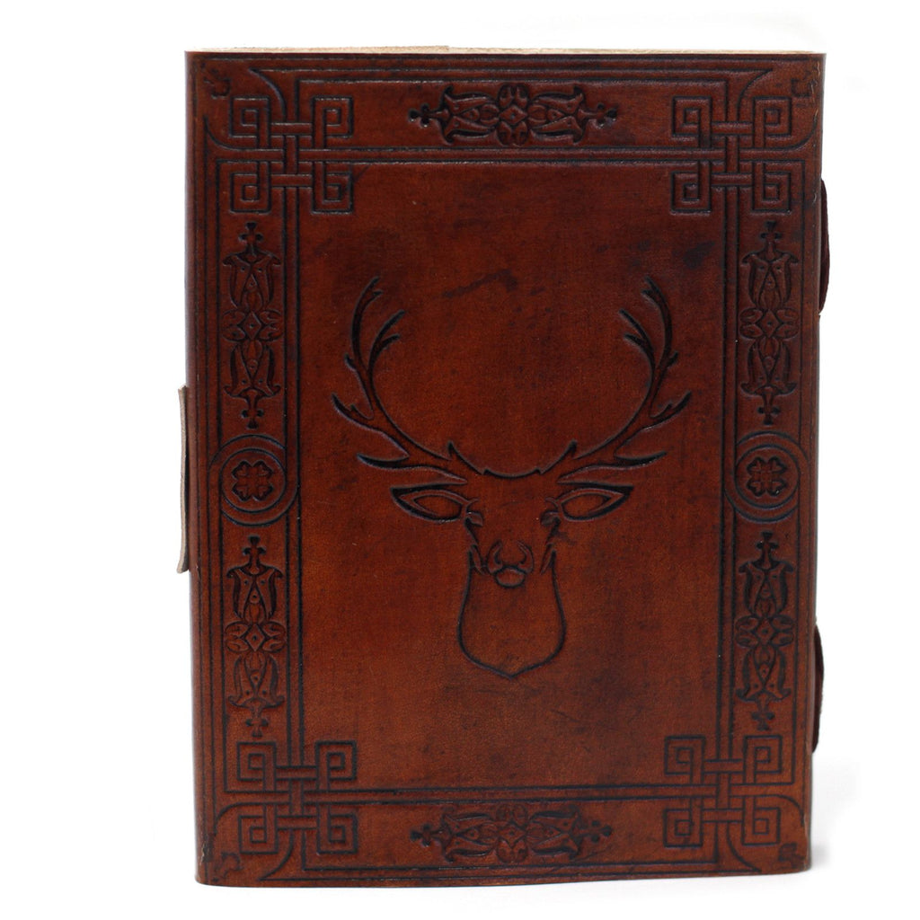 Journal/Grimoire en cuir motif cerf 200 pages – Carnet 20 x 15,5 cm