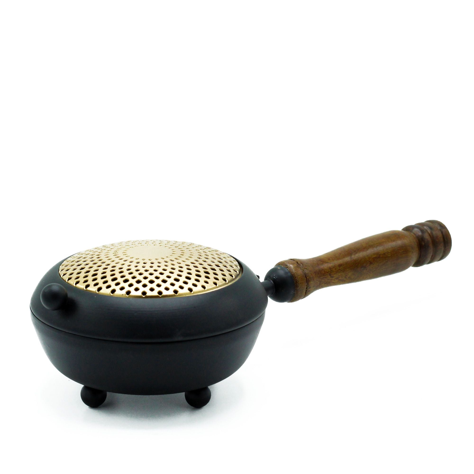 Grand brûle-encens en fer avec détail doré | Accessoire rituel