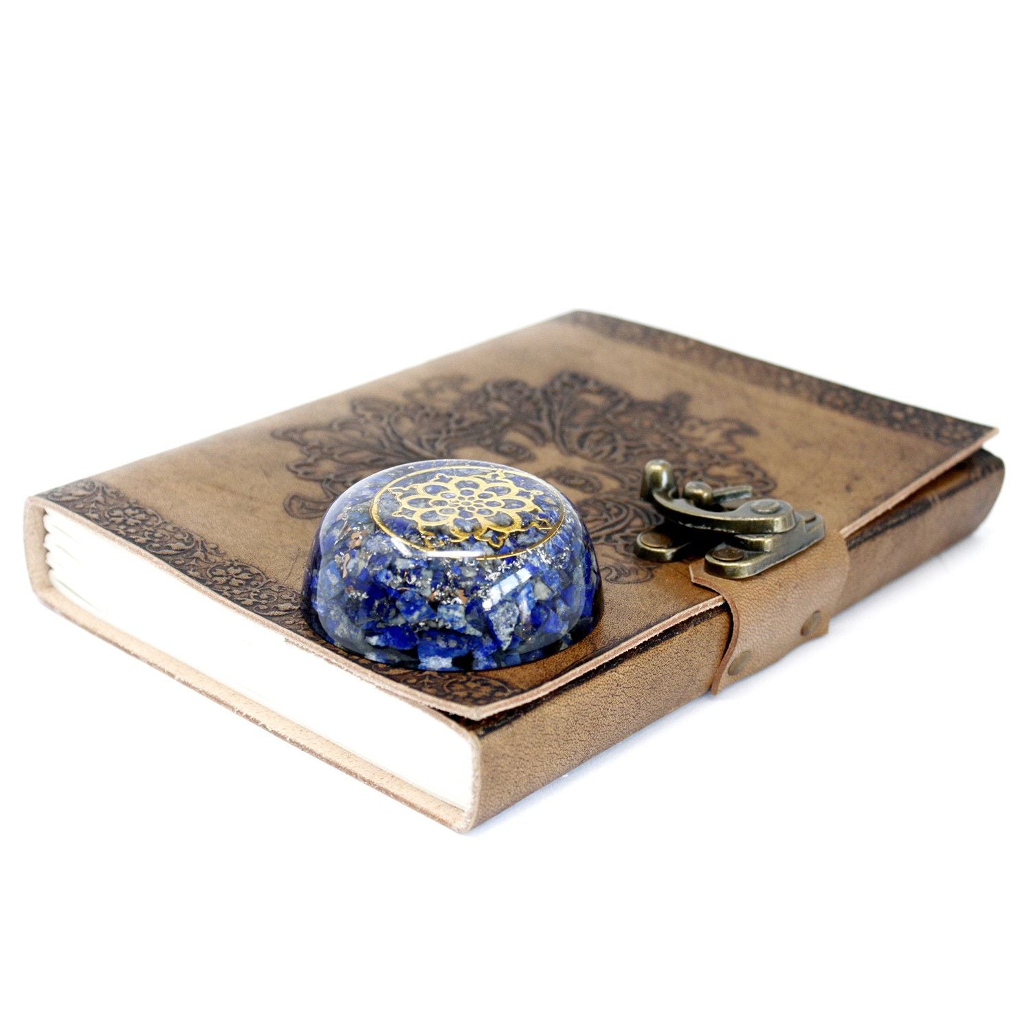 Orgonite dôme lapis lazuli décoration bureau artisanale