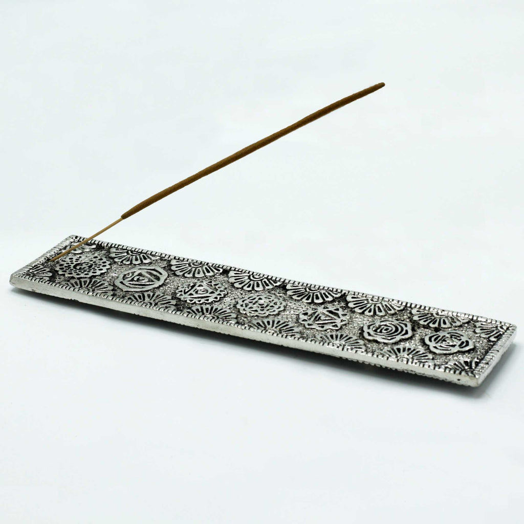 Porte-encens Chakra en aluminium poli 23 cm | Accessoire spirituel