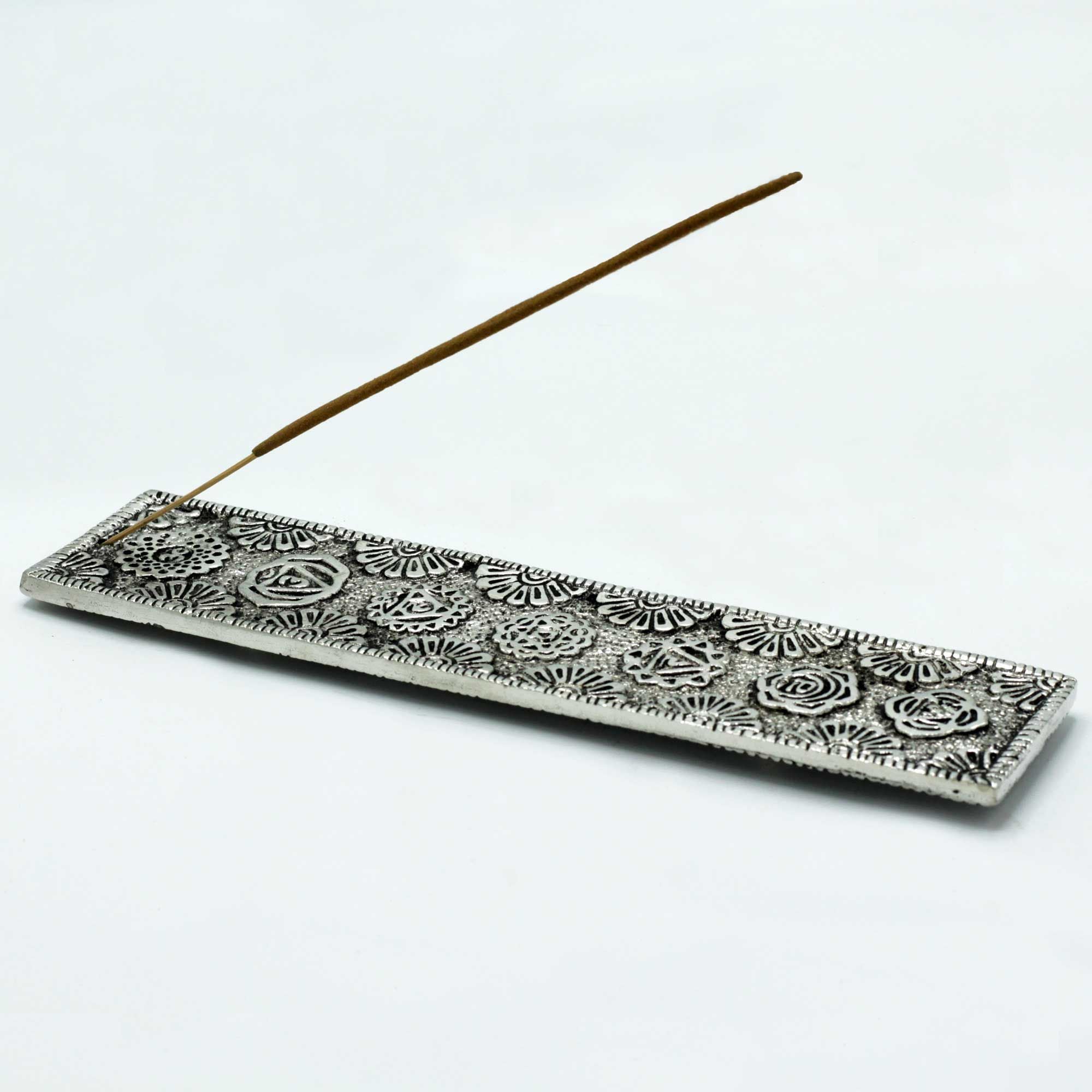 Porte-encens Chakra en aluminium poli 23 cm | Accessoire spirituel