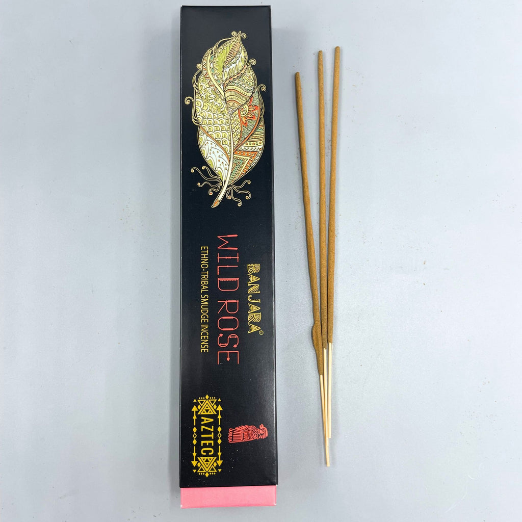 Encens Smudge Banjara Rose Sauvage – environ 10 bâtons