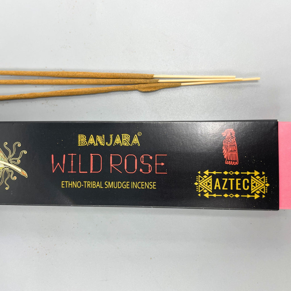 Encens Smudge Banjara Rose Sauvage – environ 10 bâtons