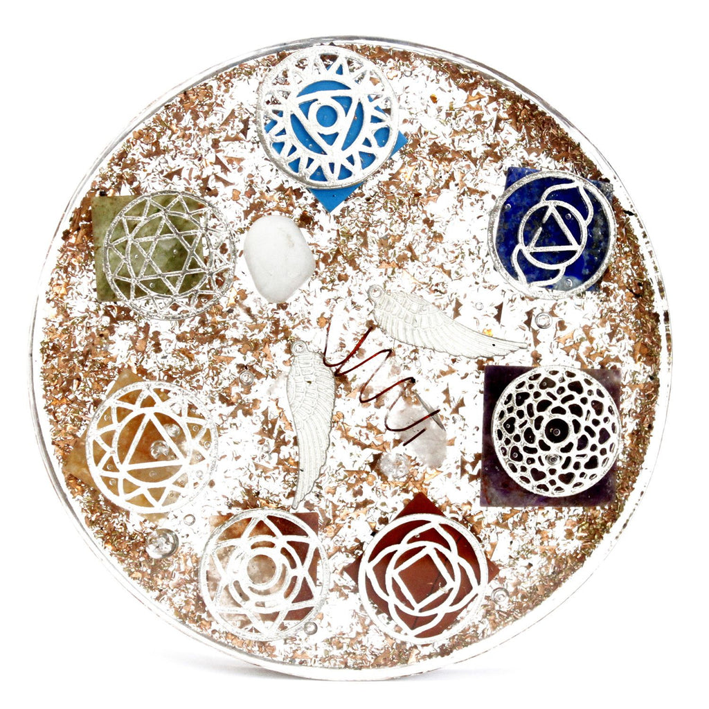 Orgonite bureau Chakra Ange grand modèle pierres naturelles
