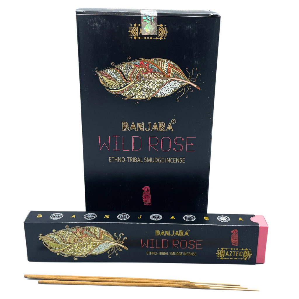 Encens Smudge Banjara Rose Sauvage – environ 10 bâtons