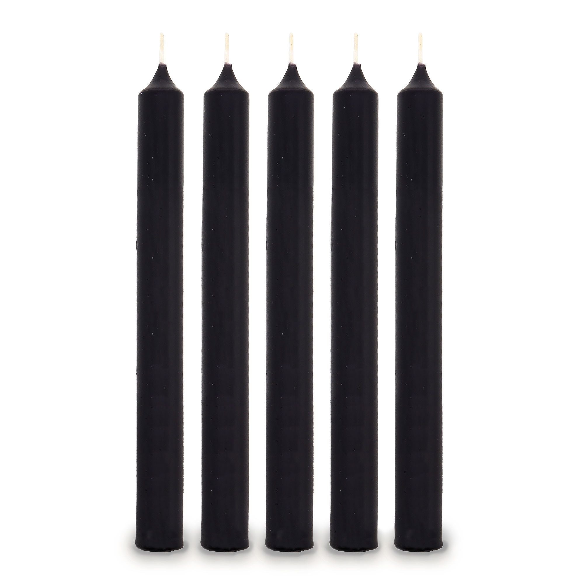 Bougie de table noire élégante, 21 x 2 cm, parfaite pour ajouter une touche raffinée à votre décoration.