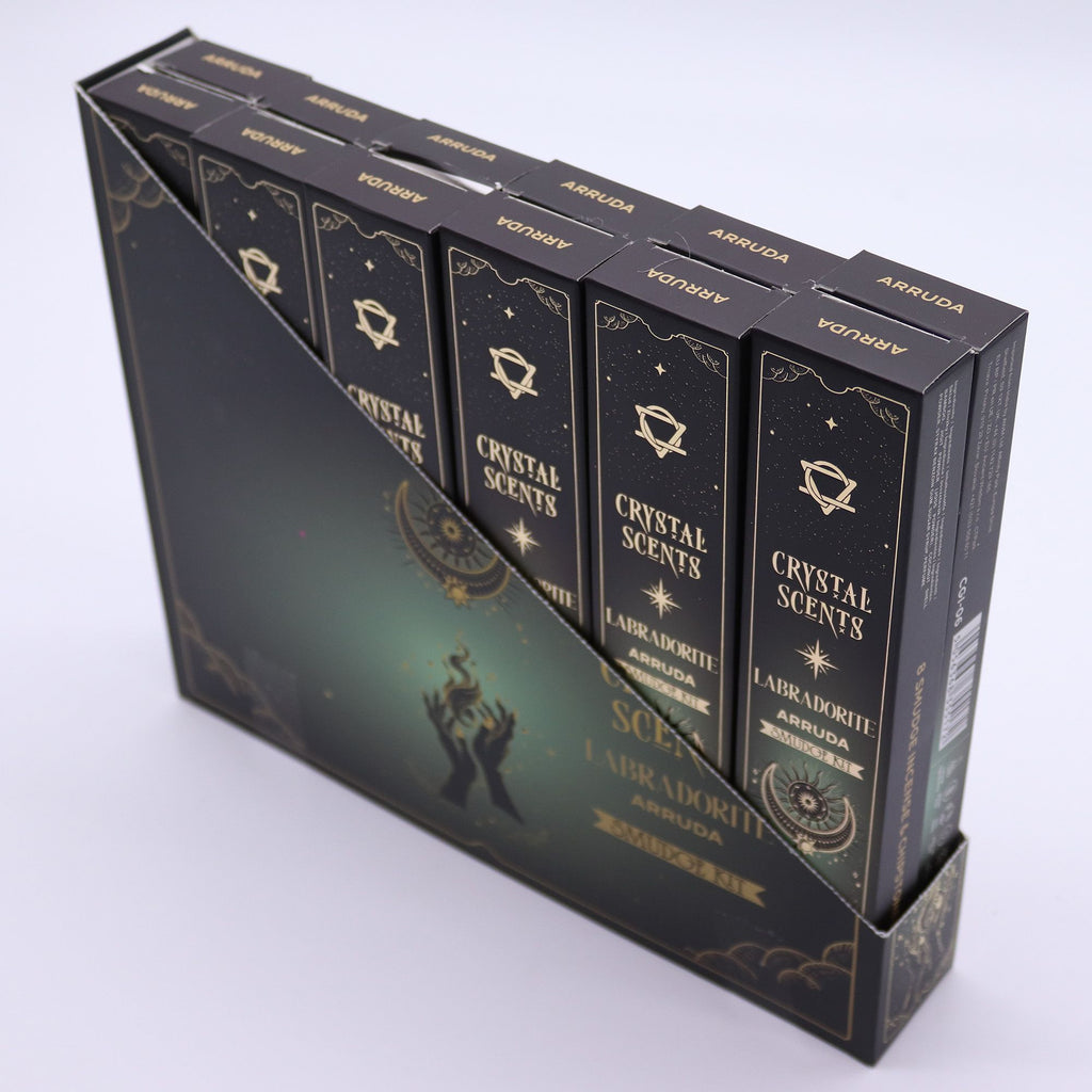 Encens Smudge Arruda avec Labradorite – 10 bâtons 20 cm
