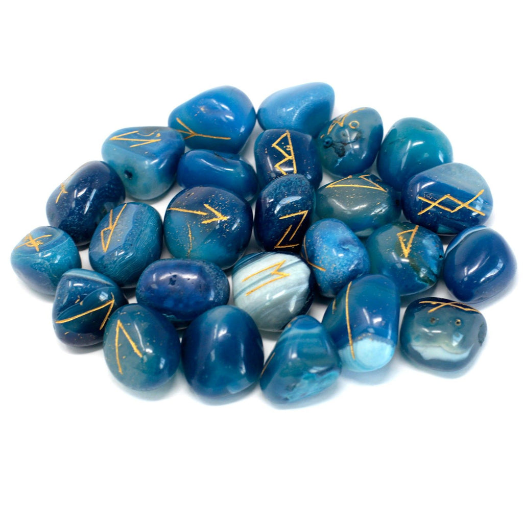Set de pierres runiques onyx bleu