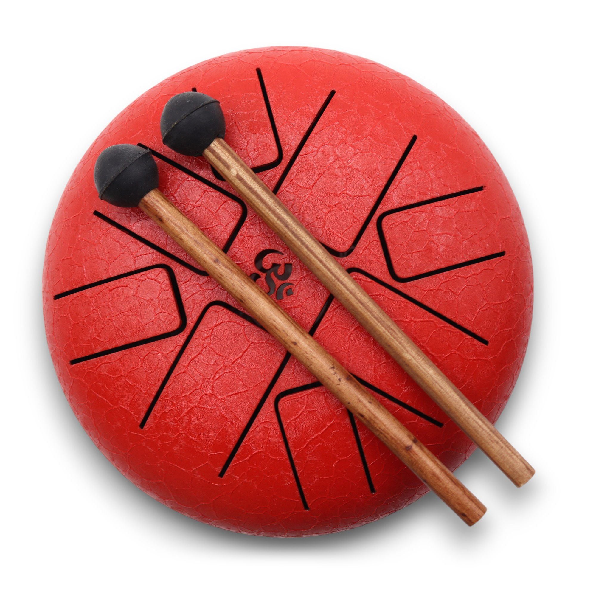 Steel Tongue Happy Drum Om rouge – 16 cm avec baguettes en bois, un instrument intuitif parfait pour la méditation, la relaxation et la sonothérapie. Ce happy drum, ou tambour langue d’acier, enrichit les pratiques spirituelles avec son design rouge et son symbole Om.