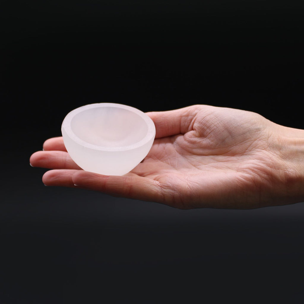 Coupelle ronde en sélénite 6 cm | Pierre naturelle et lithothérapie