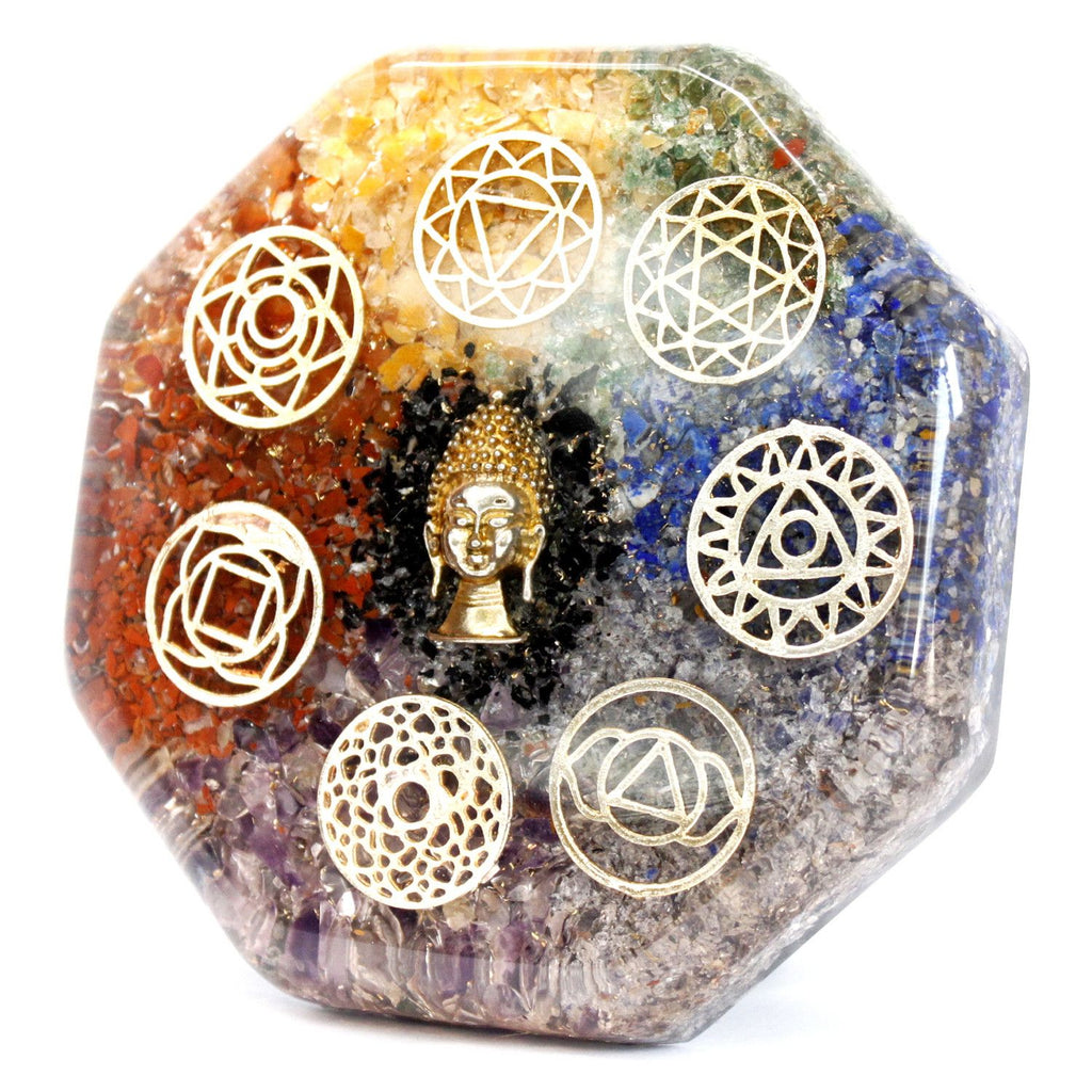 Orgonite bureau Chakra Bouddha grand modèle pierres naturelles