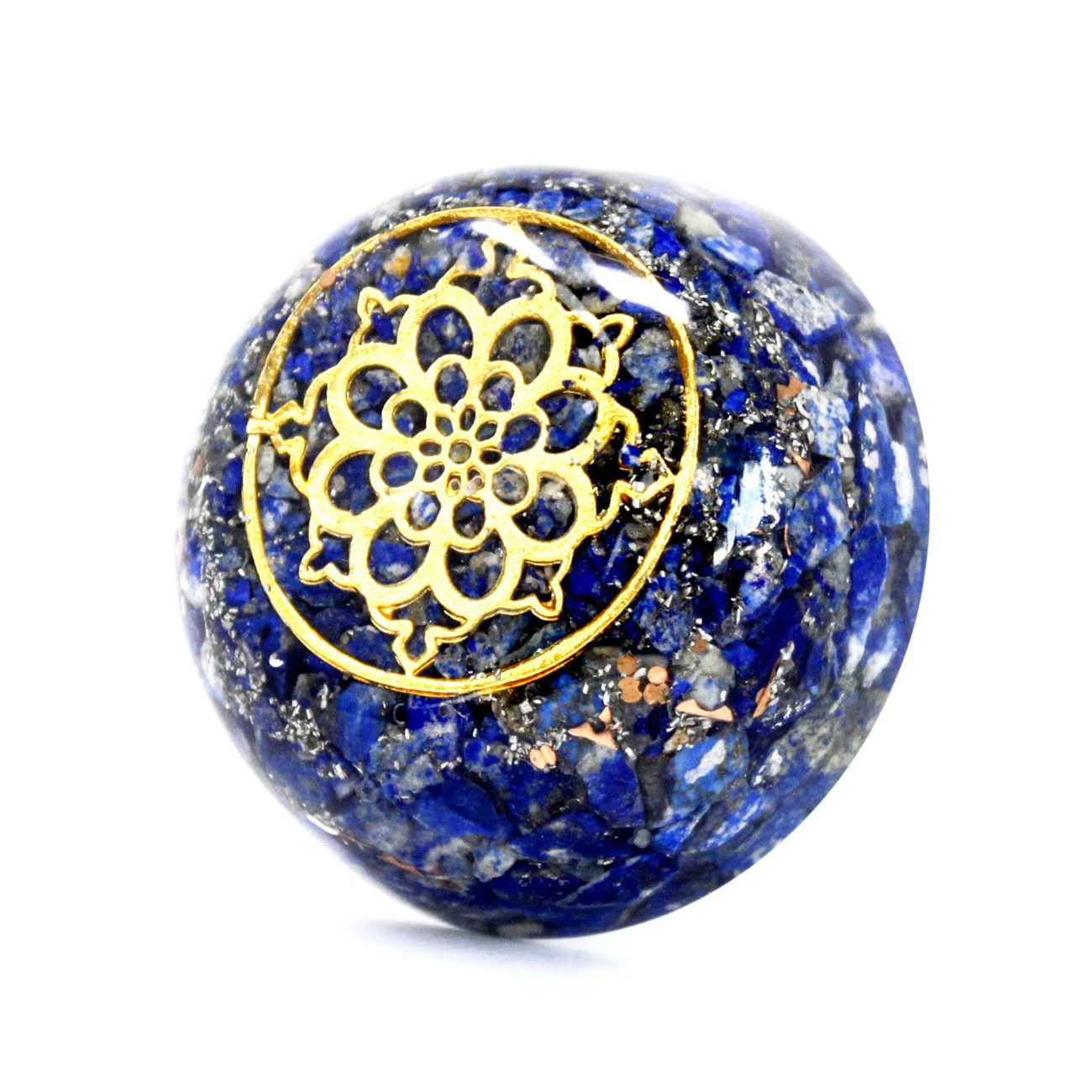 Orgonite dôme lapis lazuli décoration bureau artisanale