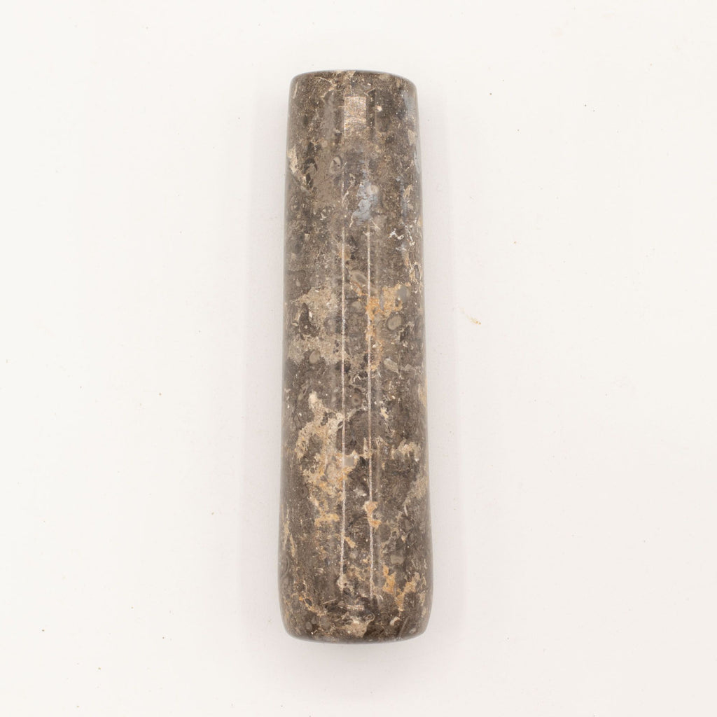 Grand mortier et pilon en pierre de rivière naturelle – 15 x 12 cm