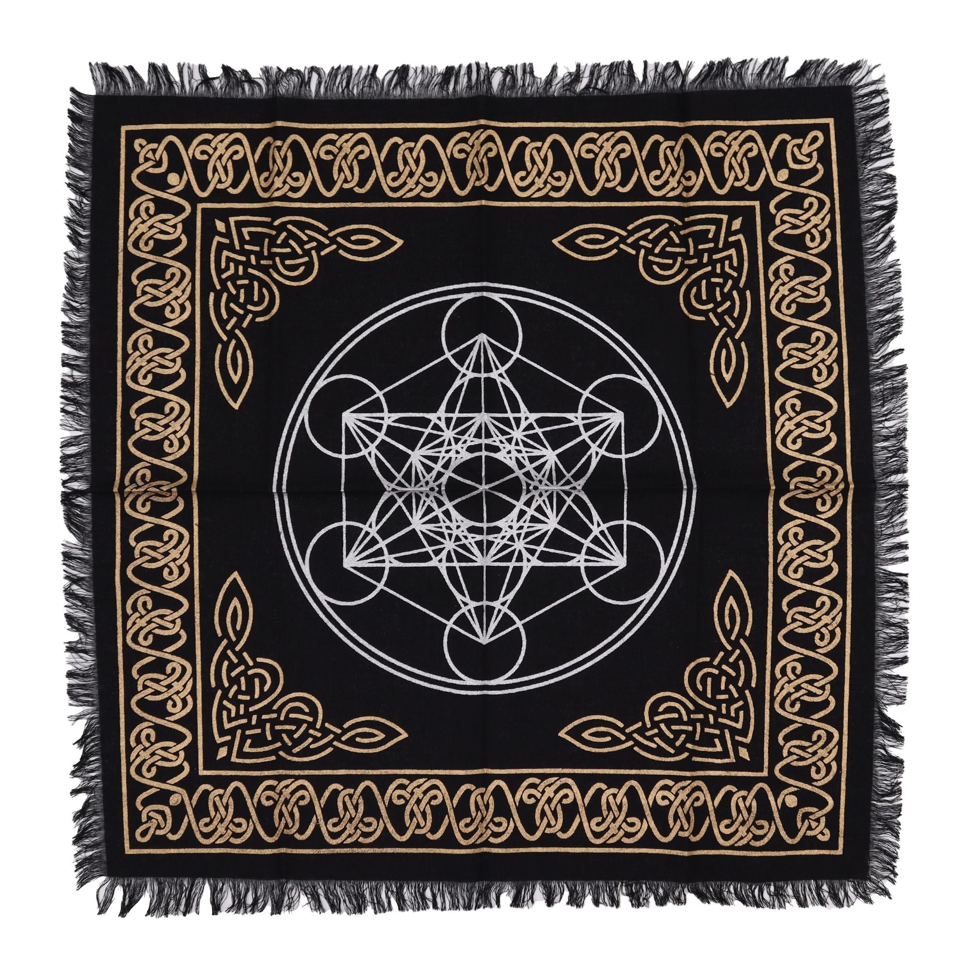 Tenture d’autel ésotérique Cube de Métatron | Décoration spirituelle