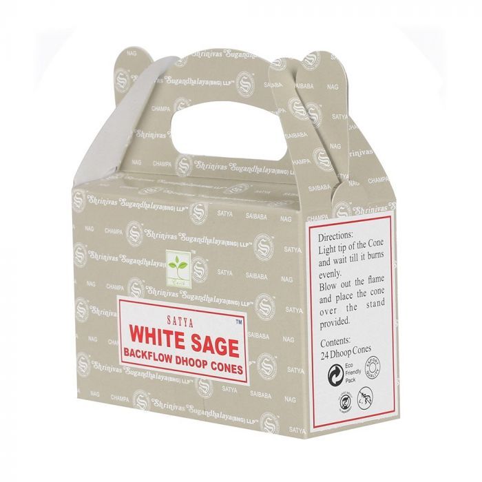 Cônes d’encens backflow Satya Sauge Blanche – 24 pièces
