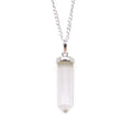 Pendentif pointe classique cristal de roche finition argentée