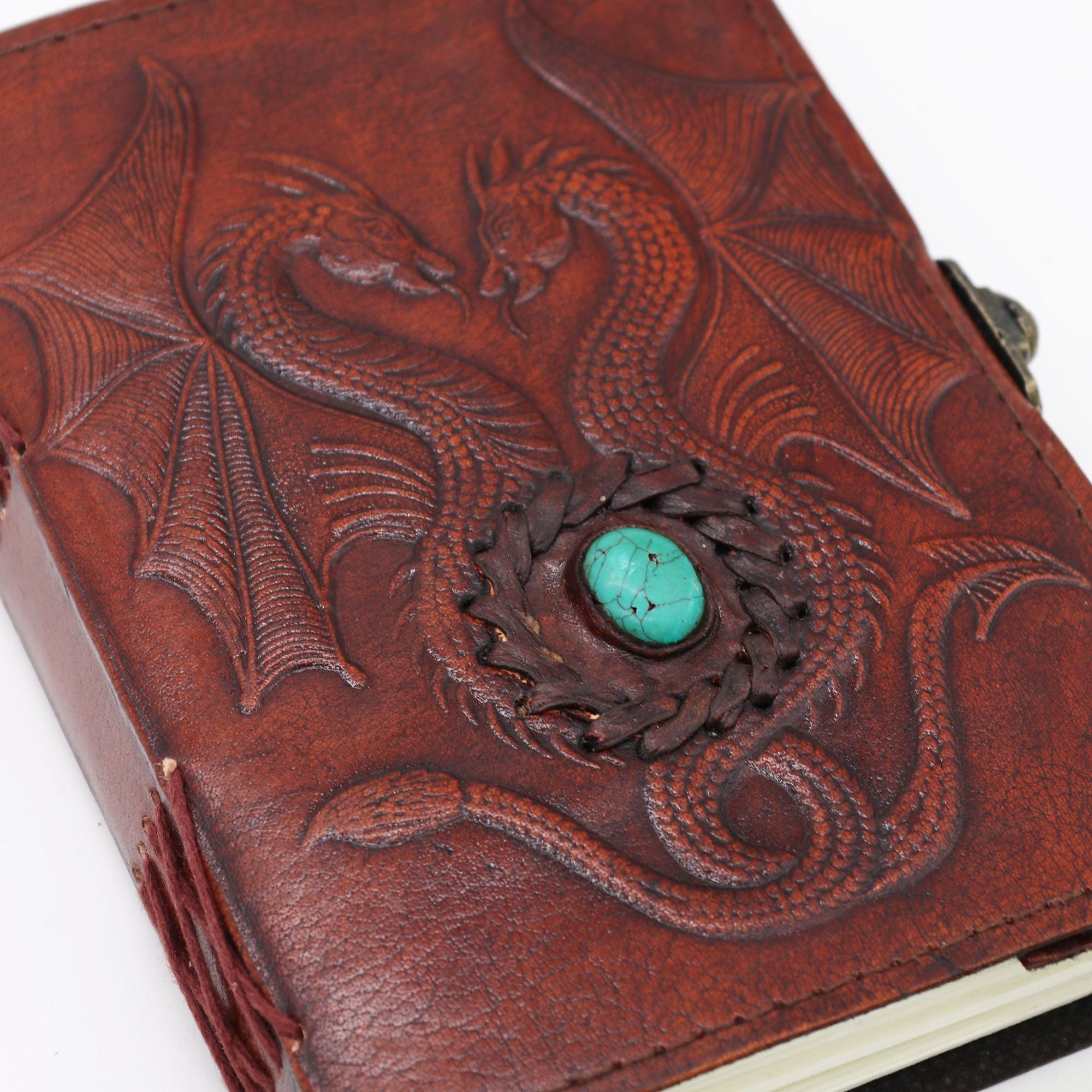 Journal/Grimoire en cuir Deux Dragons 200 pages – 17,5 x 12,5 cm