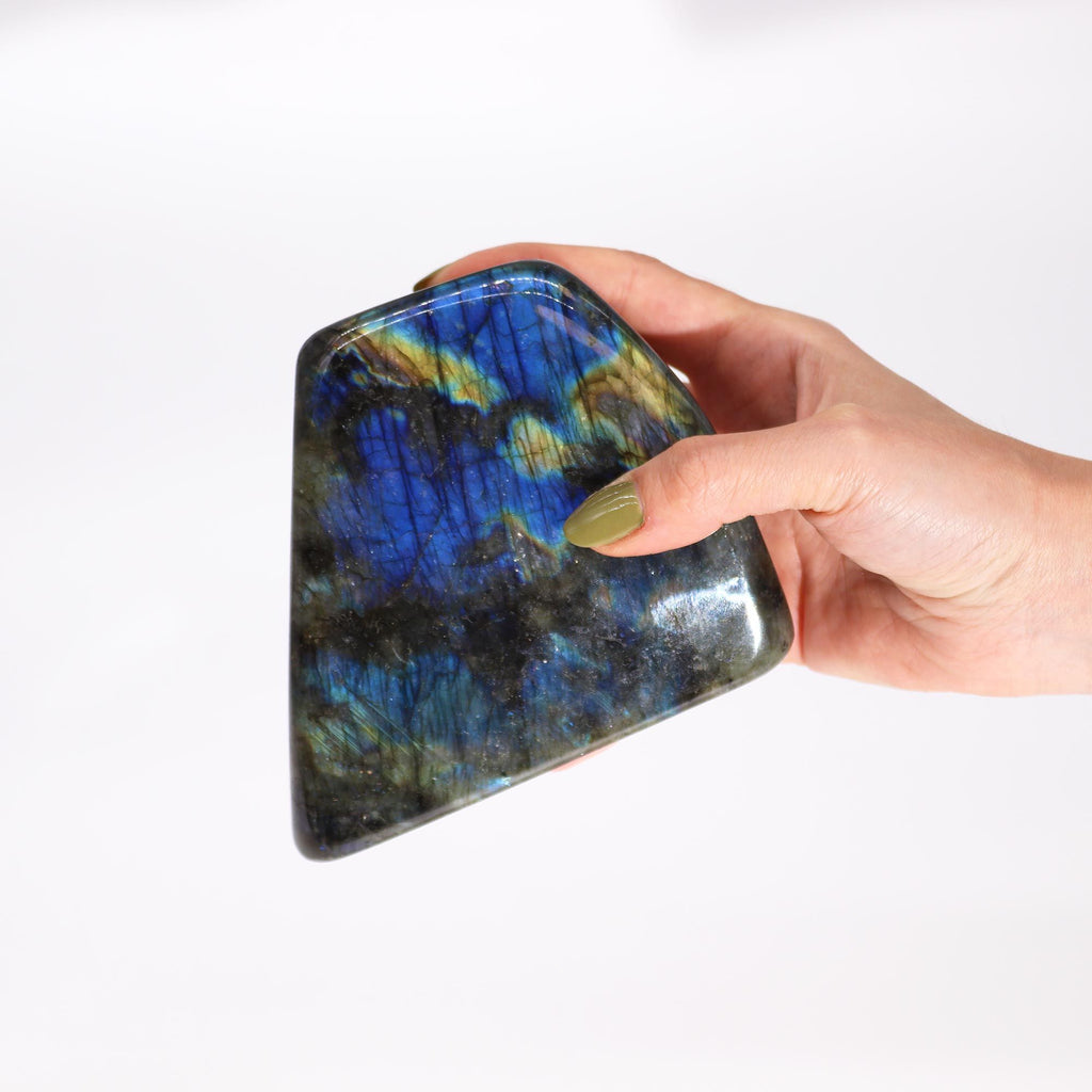 Grande labradorite de Madagascar (environ 900-1100g et une taille de 100-170mm)| Pierre naturelle et lithothérapie