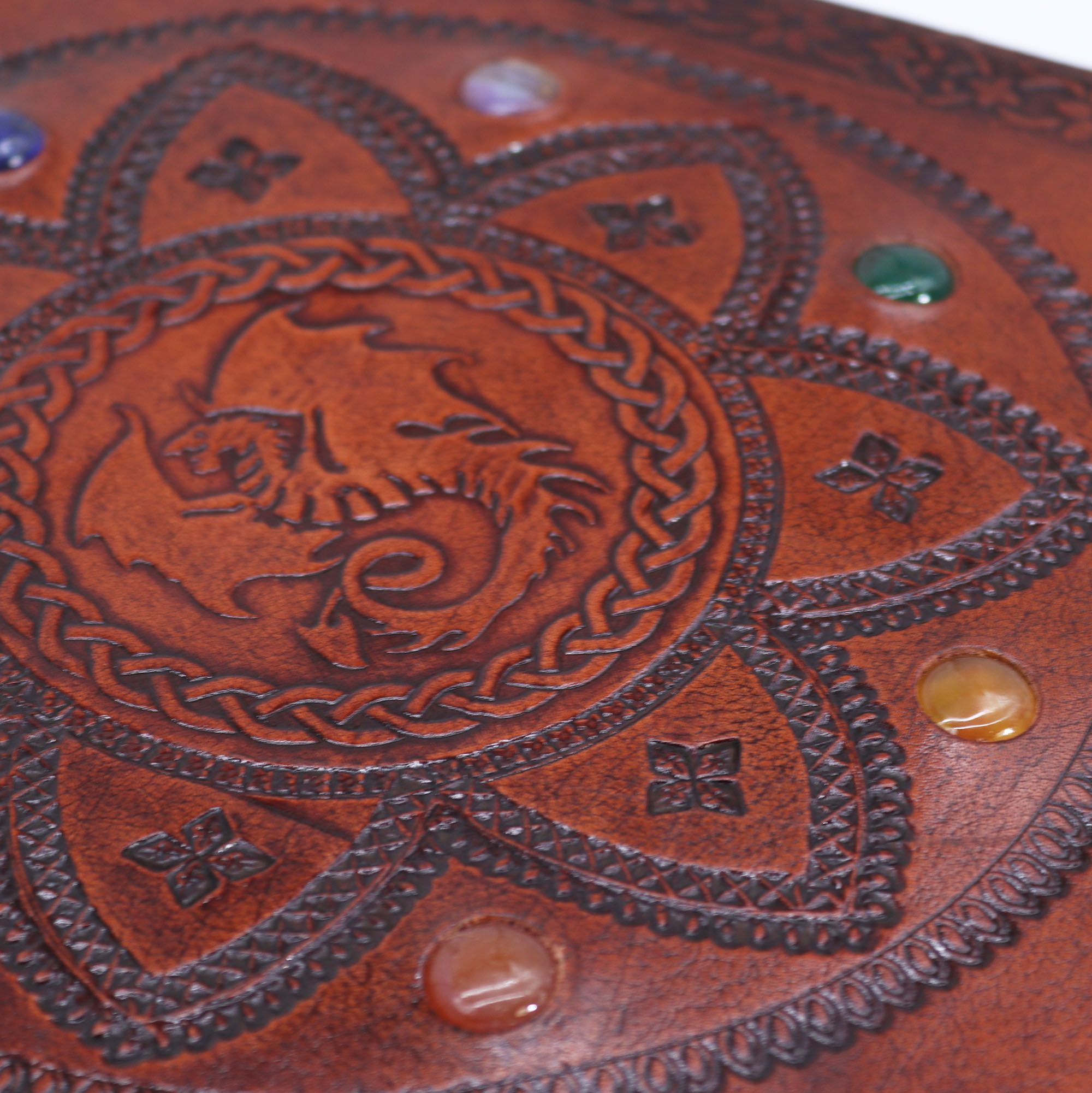 Grand Journal/Grimoire en cuir Dragon Mandala – 100 pages 25 x 34 cm