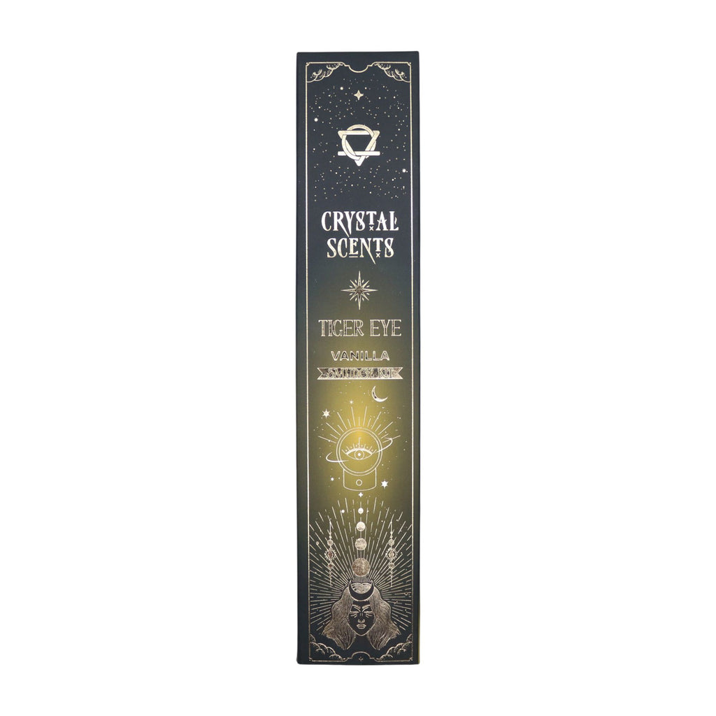 Encens Smudge Vanille avec Œil de Tigre – 10 bâtons 20 cm