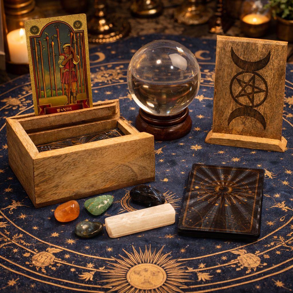 Petite boîte de tarot avec porte-cartes