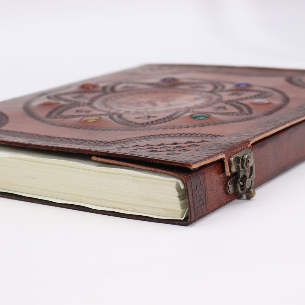 Grand Journal/Grimoire en cuir Dragon Mandala – 100 pages 25 x 34 cm