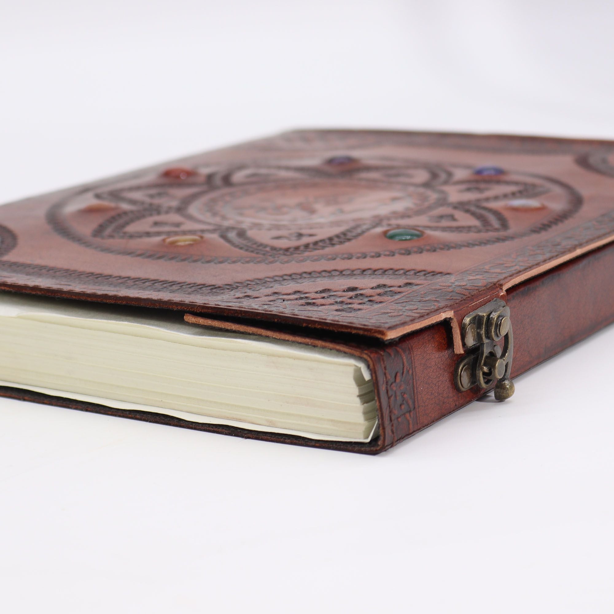 Grand Journal/Grimoire en cuir Dragon Mandala – 100 pages 25 x 34 cm
