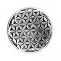 Porte-encens Fleur de Vie en aluminium poli 11 cm | Accessoire spirituel