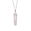 Pendentif pointe classique quartz rose finition argentée