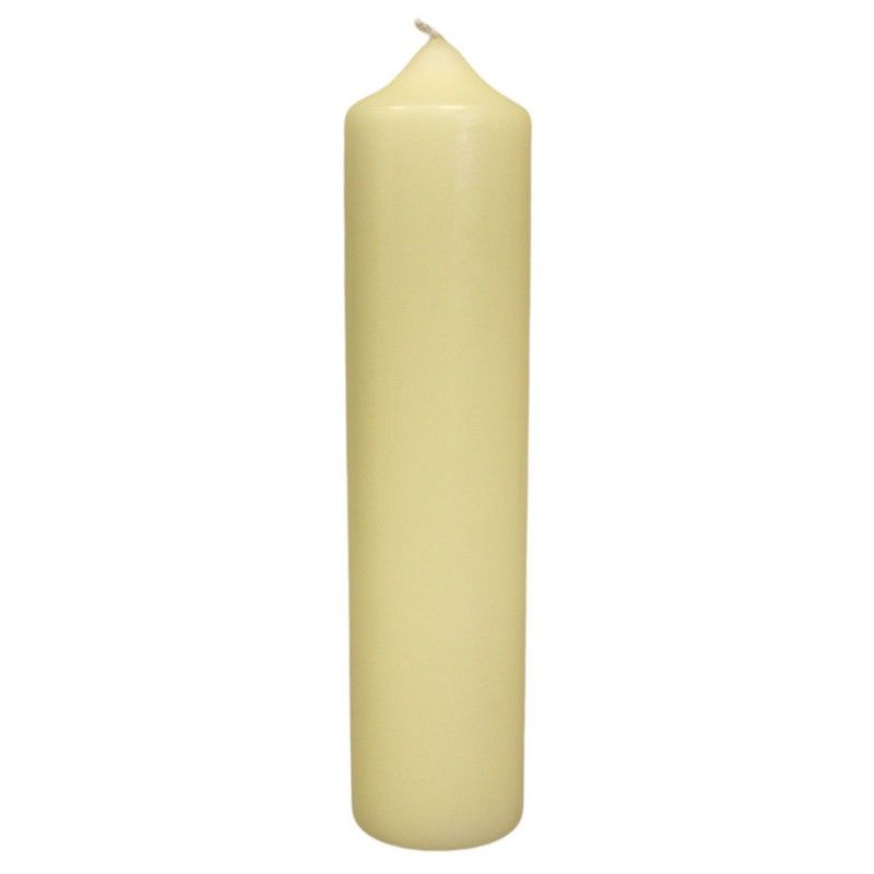 Bougie d’église ivoire 21.5 x 5 cm, parfaite pour la décoration intérieure et les dîners, fabriquée en Allemagne par une entreprise familiale traditionnelle avec une haute teneur en stéarine.