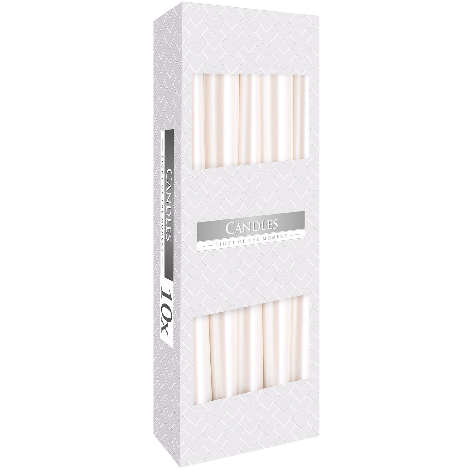Taper Candle - Pearl en lot de 10 bougies blanches présentées dans un emballage élégant. Ces bougies taper sont idéales pour la décoration de table, apportant une ambiance chaleureuse et élégante. Fabriquées en cire de paraffine, ces bougies non parfumées mesurent 24,5 cm, parfaites pour toutes vos occasions. Ajoutez ces bougies décoratives de la collection Aemilia Mystica à votre espace pour créer une atmosphère accueillante.