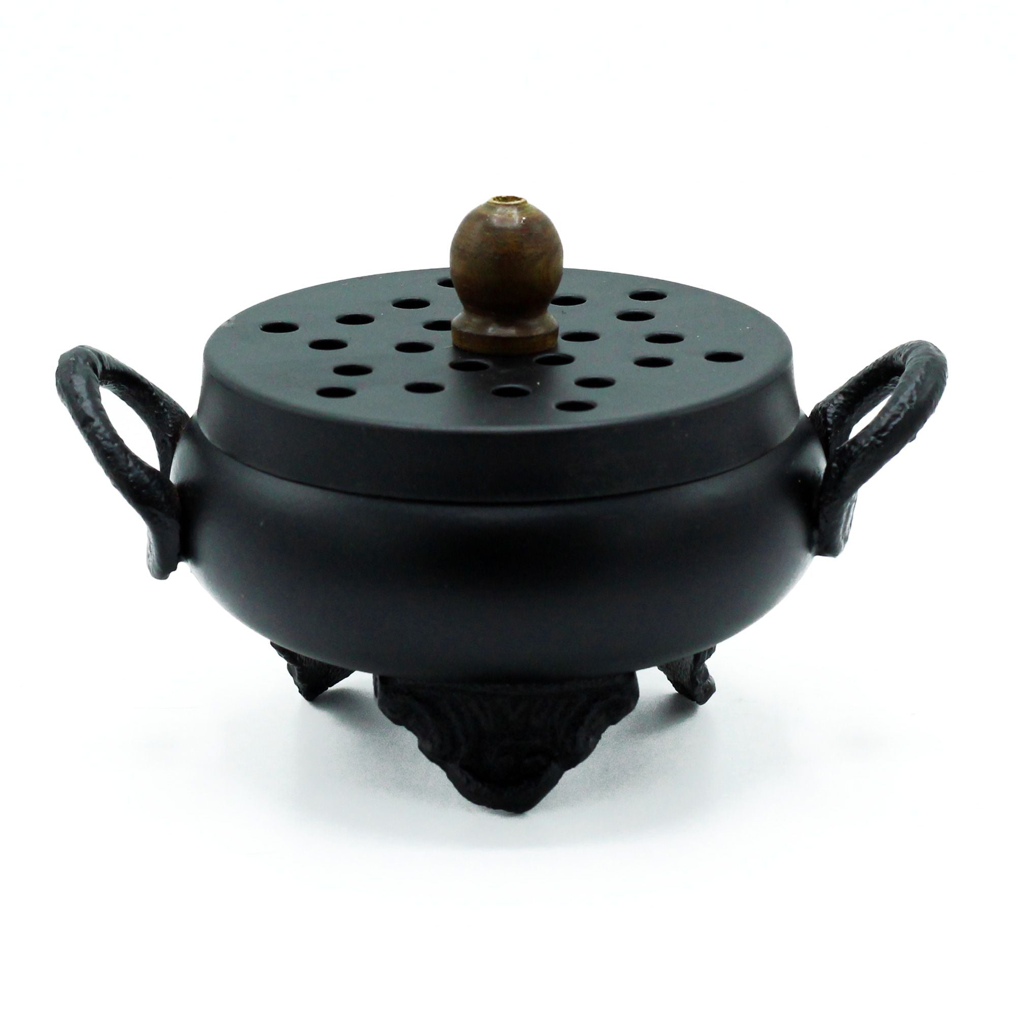 Brûleur d’Encens Chaudron en Fonte – Détails du matériau robuste, idéal pour rituels spirituels.