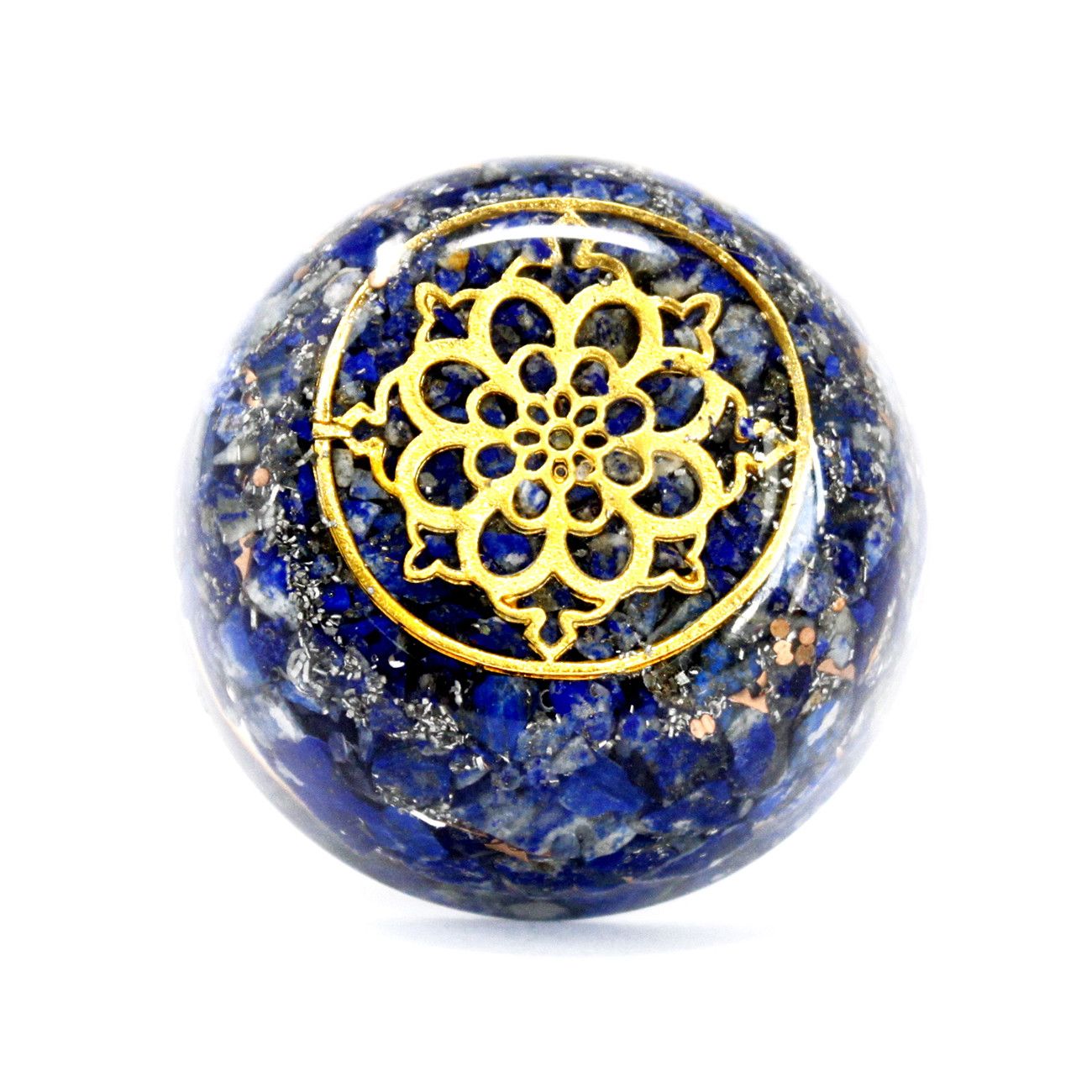 Orgonite dôme lapis lazuli décoration bureau artisanale