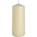 Bougie Biplante Élégante 60x150mm - Ivoire, une bougie pilière lisse et élégante, présentée sur fond blanc.