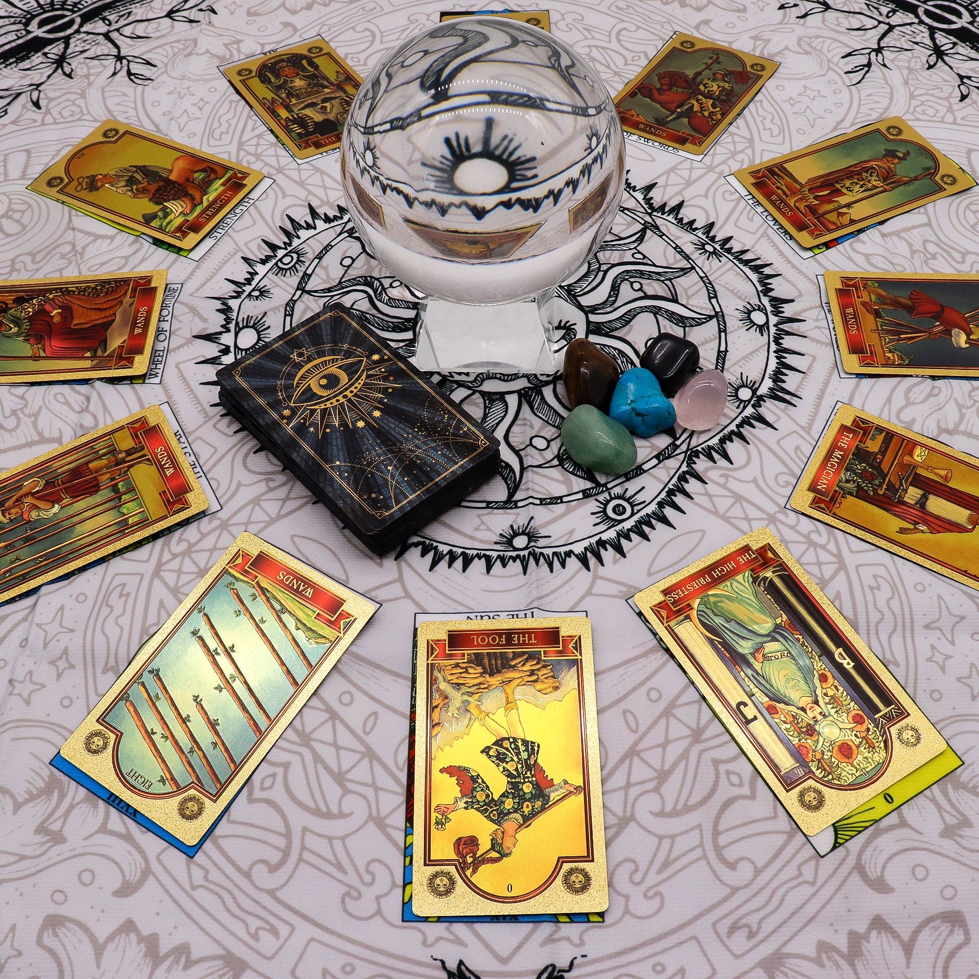 Tapis de tirage tarot Arbre de Vie – 75 x 75 cm