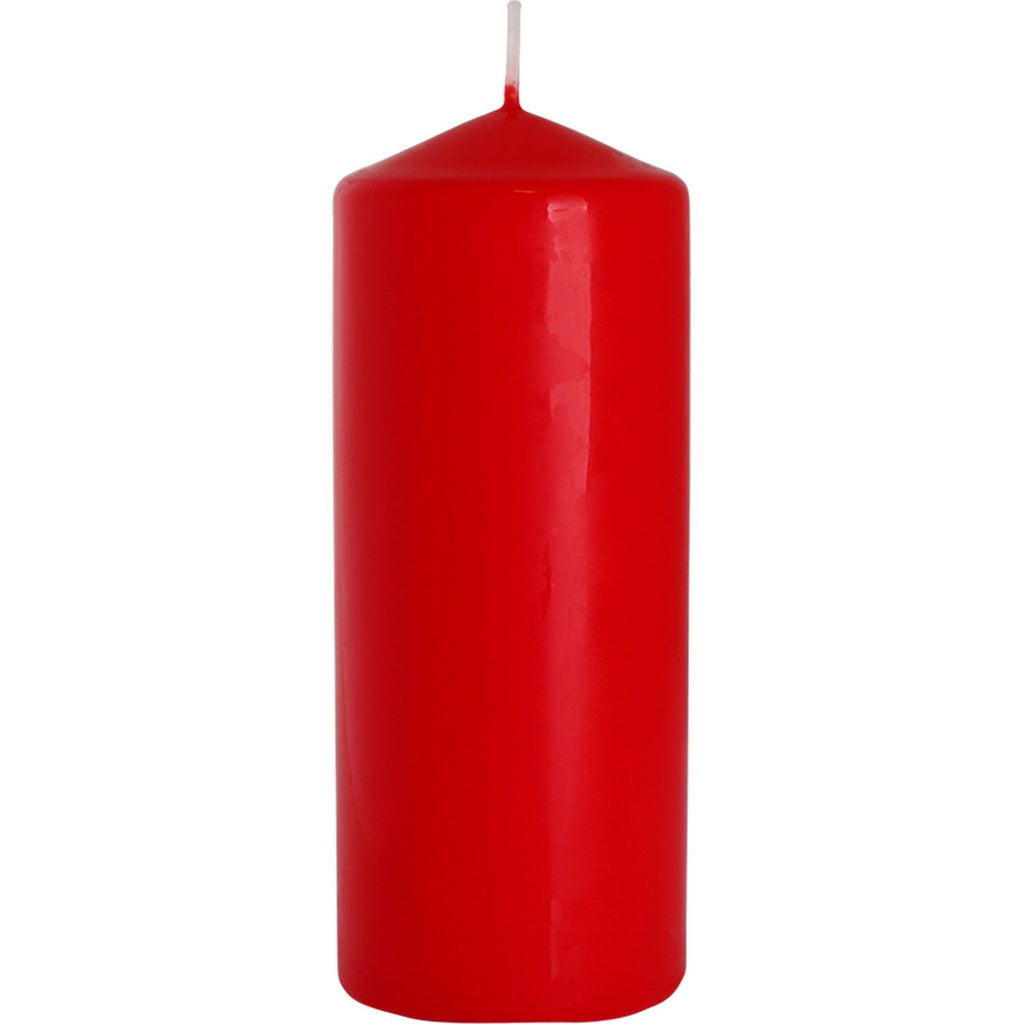 Bougie Biplante Élégante 60x150mm - rouge présentée seule, idéale pour une ambiance chaleureuse.