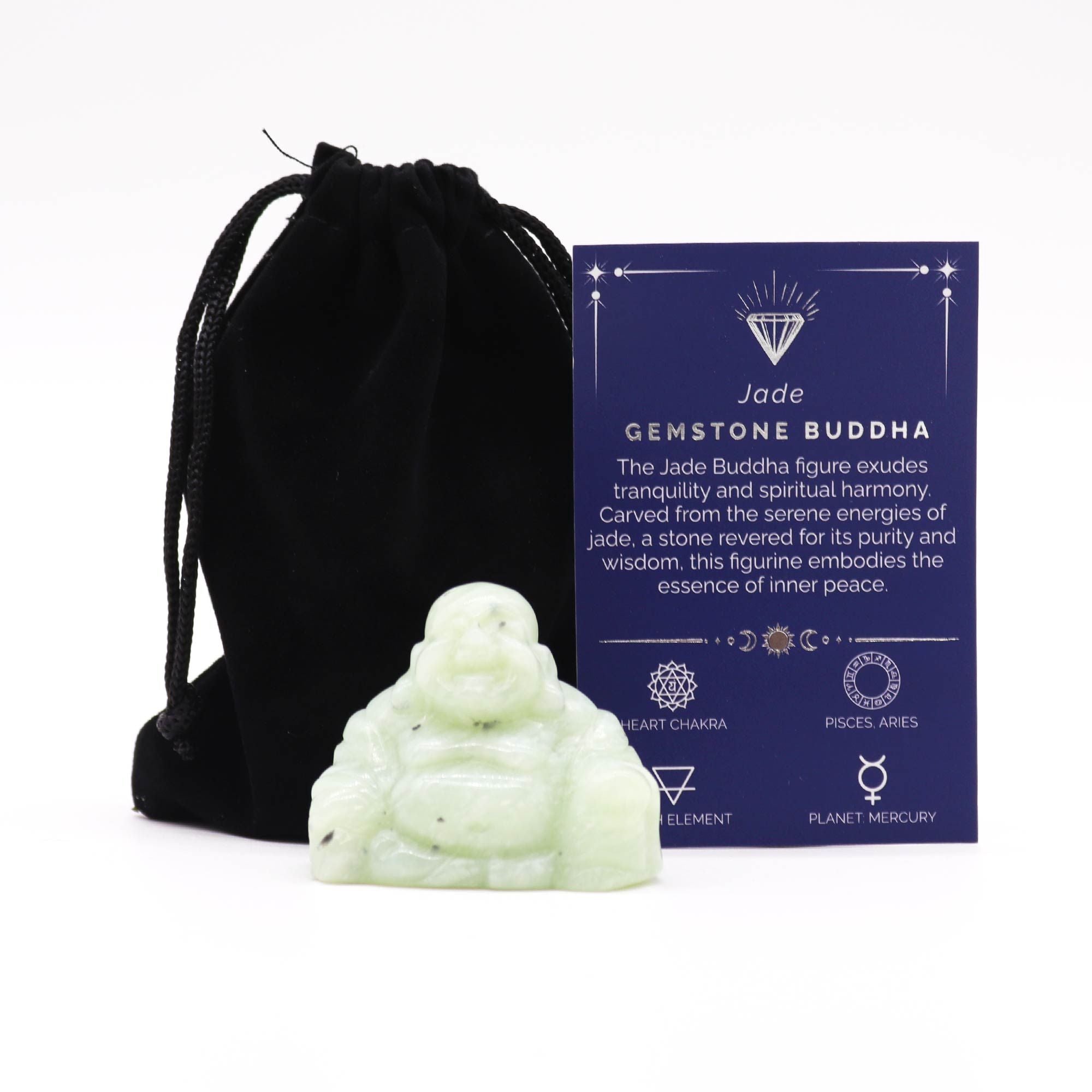 Statue de Bouddha en Jade de grande taille, représentant un Bouddha serein qui évoque la paix intérieure et l'harmonie. Cette figurine de jade naturel, parfaite pour la méditation, incarne la sagesse et l'énergie positive. Idéale pour la lithothérapie, elle est un excellent ajout à votre collection de statues spirituelles et de cristaux naturels, apportant sérénité et équilibre à votre espace.