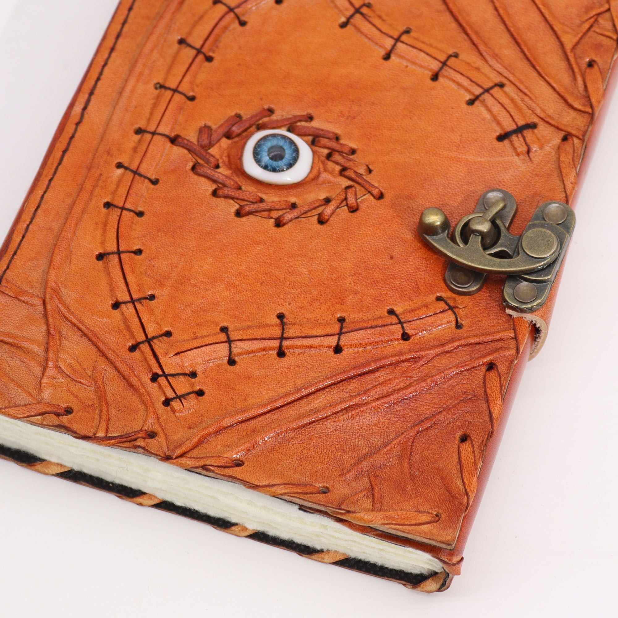Journal/Grimoire en cuir Œil protecteur 160 pages – 20 x 15 cm
