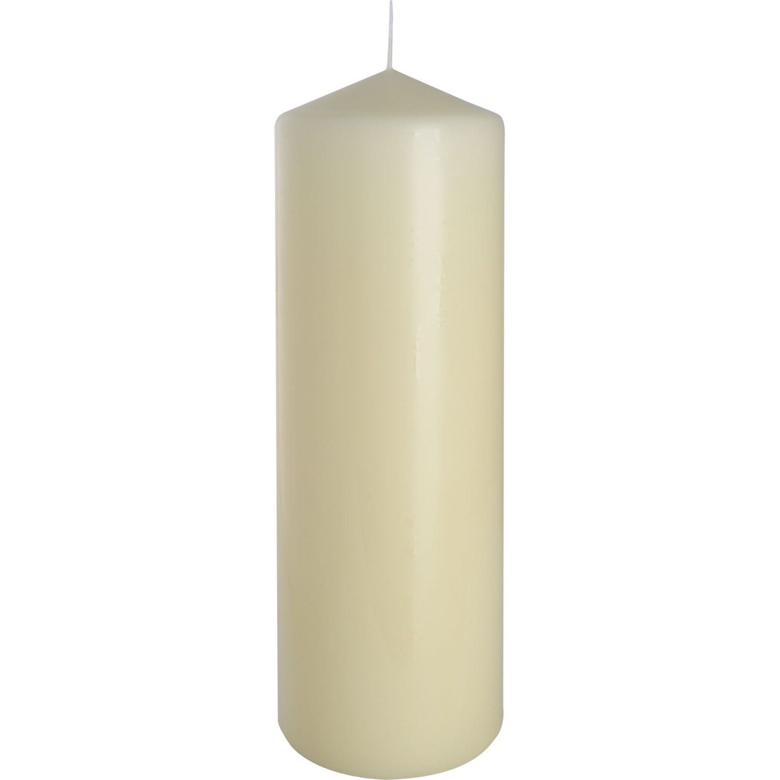 Bougie Biplante Élégante 80x250mm - Ivoire sur fond blanc, parfaite pour ajouter une touche de simplicité à votre décoration.