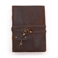 Carnet en cuir huilé avec clé 200 pages parfait pour grimoire et journal spirituel