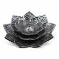 Porte-encens fleur de lotus en aluminium | Accessoire spirituel