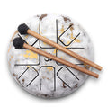 Steel Tongue Happy Drum marbré en Acier – 17 x 13 cm, un instrument apaisant idéal pour la méditation et la relaxation avec un design élégant.